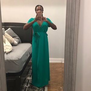 NWOT Vici Short Sleeve Bardot Wrap Maxi Dress